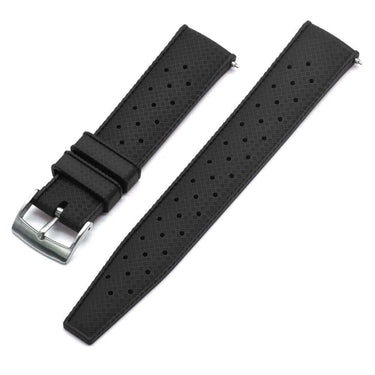 Black Tropical FKM Rubber Watch Strap